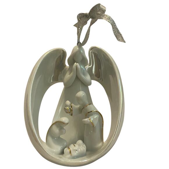 Appletree Design Porcelain Ornament Angel and Holy Family Jesus Joseph Mary 4” - Picture 8 of 12